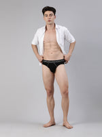 Faso Men's Cotton Contrast Rib Piping Brief (Pack of 2)