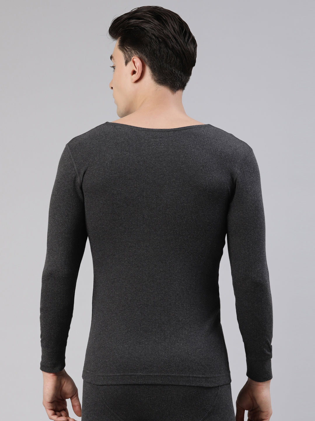 Faso Men's Round Neck Full Sleeve With Rib Thermal T-Shirt