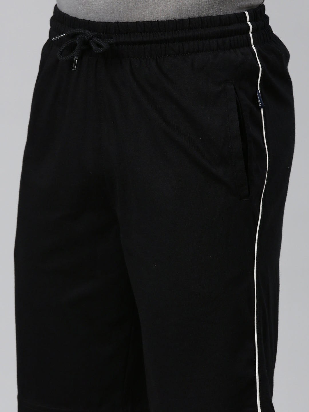 Faso Men's Cotton Side Seam Piping Bermuda Shorts