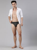 Faso Men's Cotton Contrast Rib Piping Brief (Pack of 2)