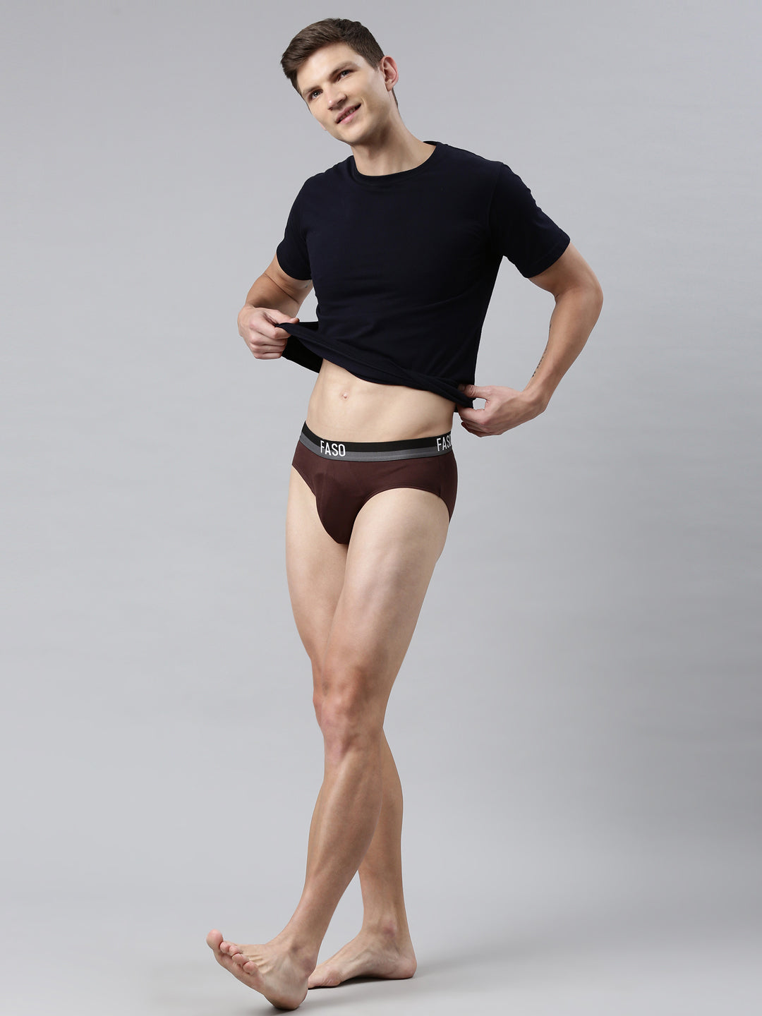 Faso Men's Cotton Outer Elastic Brief(Pack of 2)