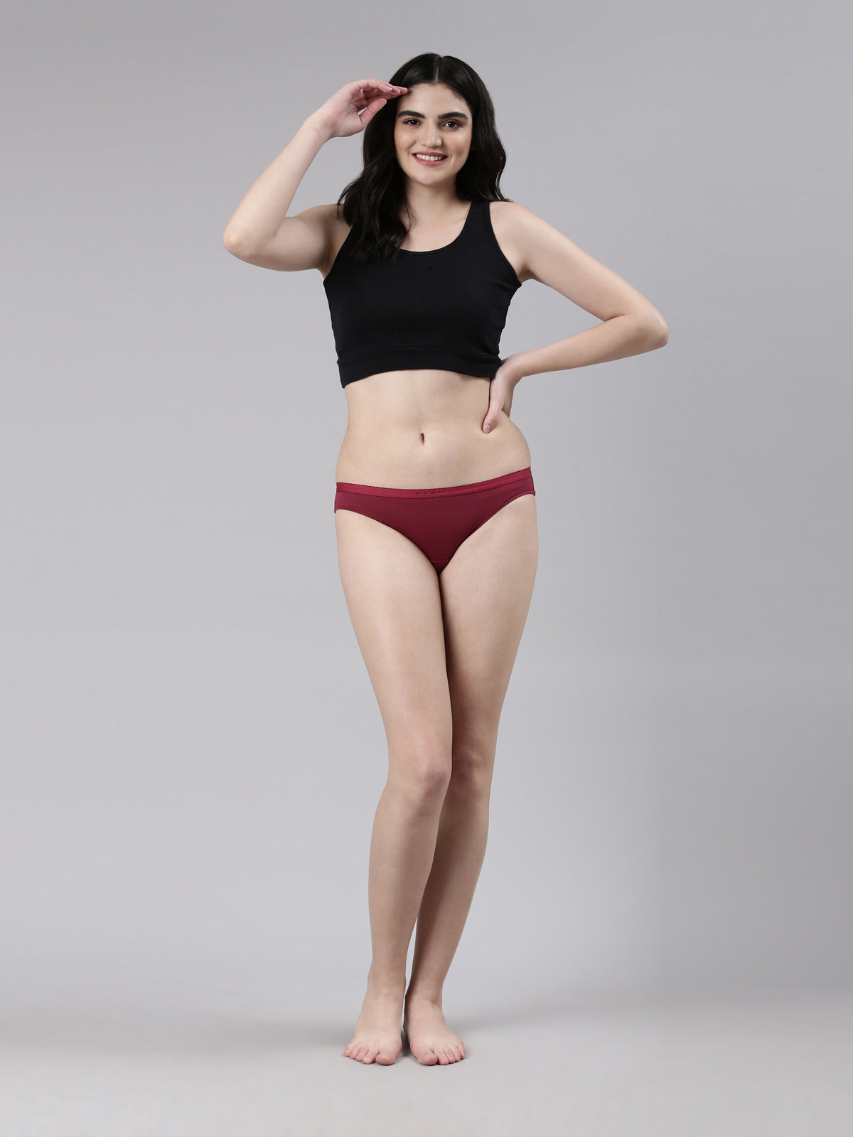 Faso Women's Cotton Outer Elastic Bikini (Pack of 3)