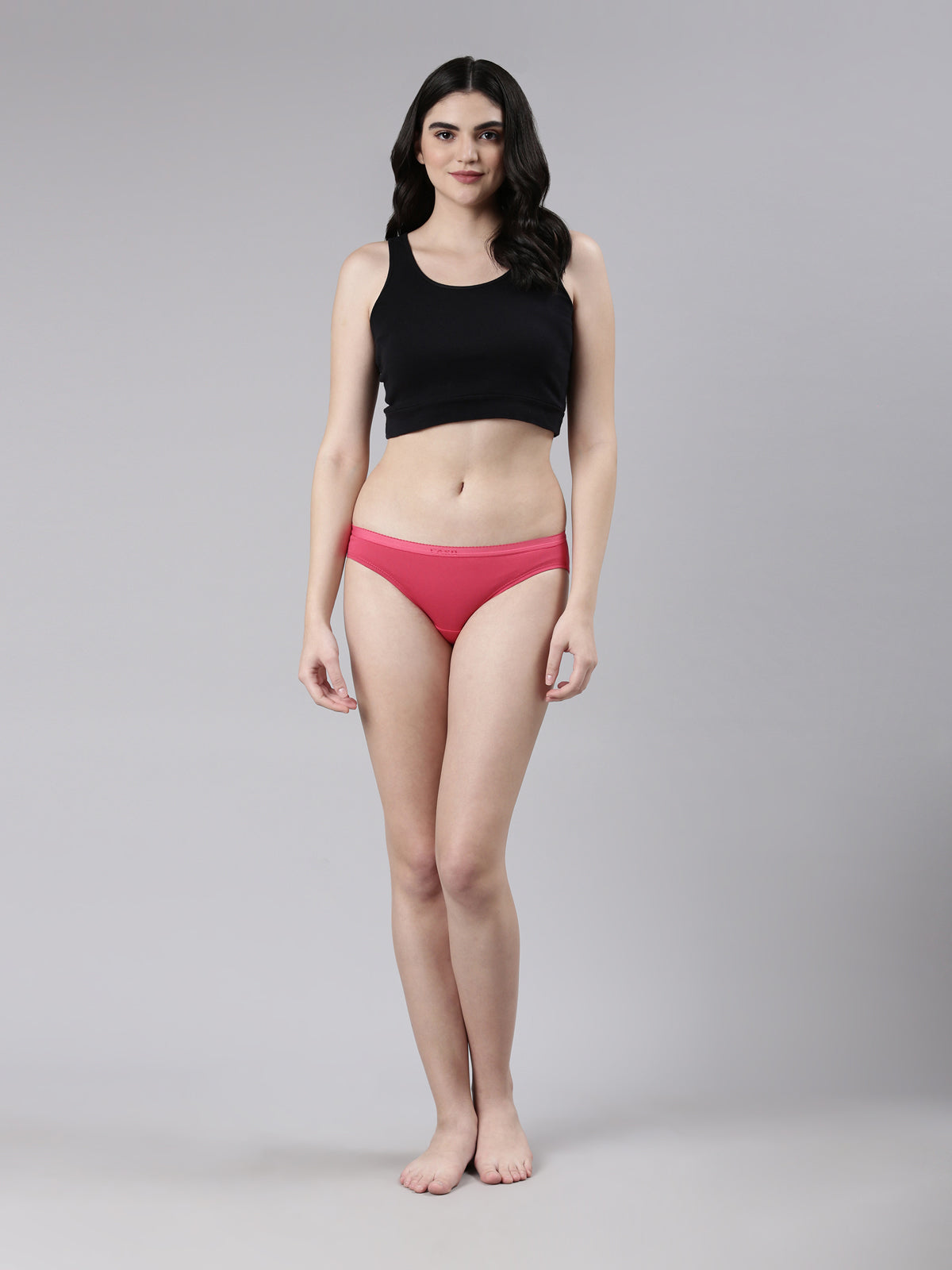 Faso Women's Cotton Outer Elastic Bikini (Pack of 3)