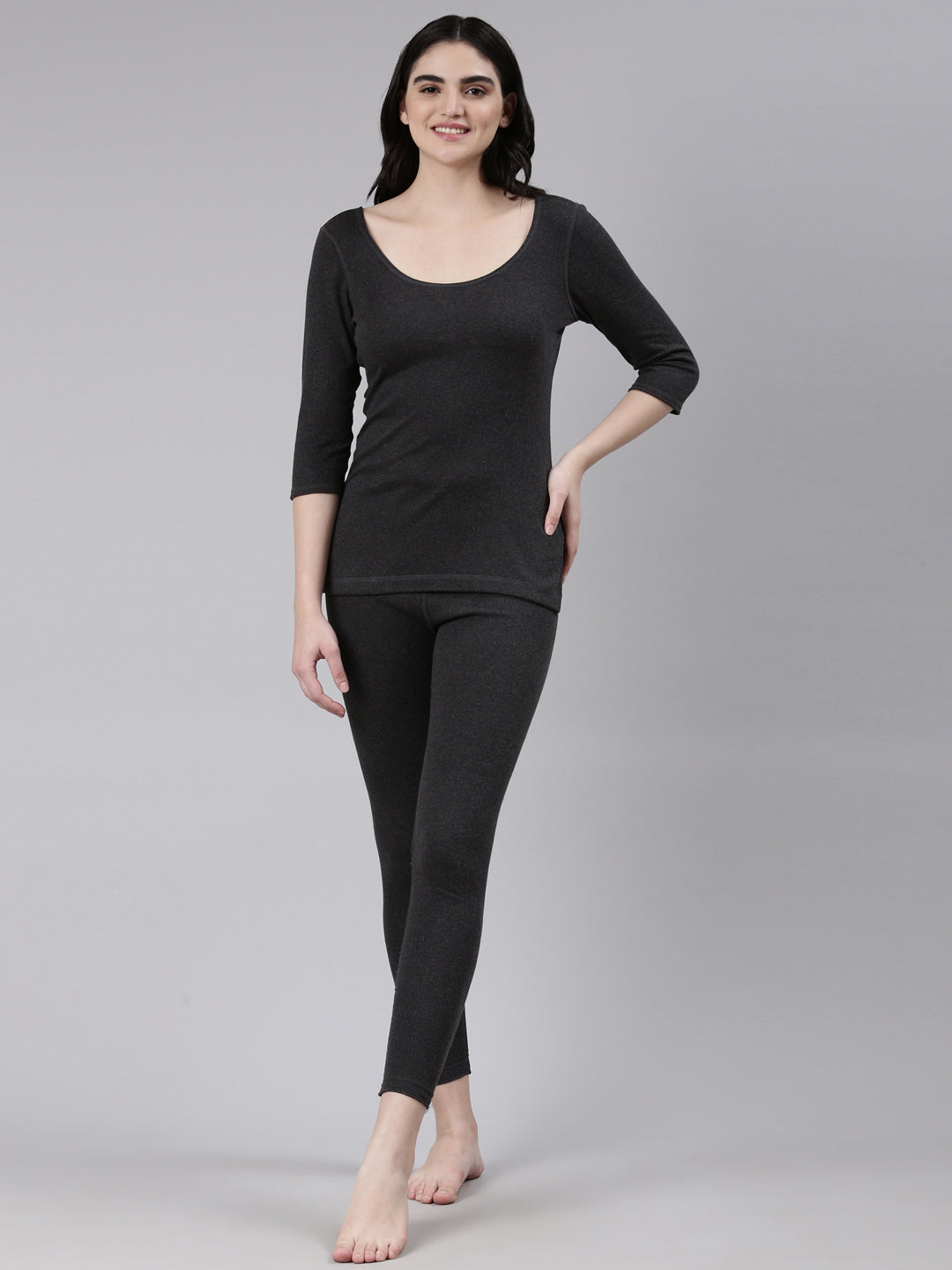 Faso Women's Cotton Blended 3/4 Sleeve Top