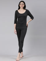 Faso Women's Cotton Blended 3/4 Sleeve Top