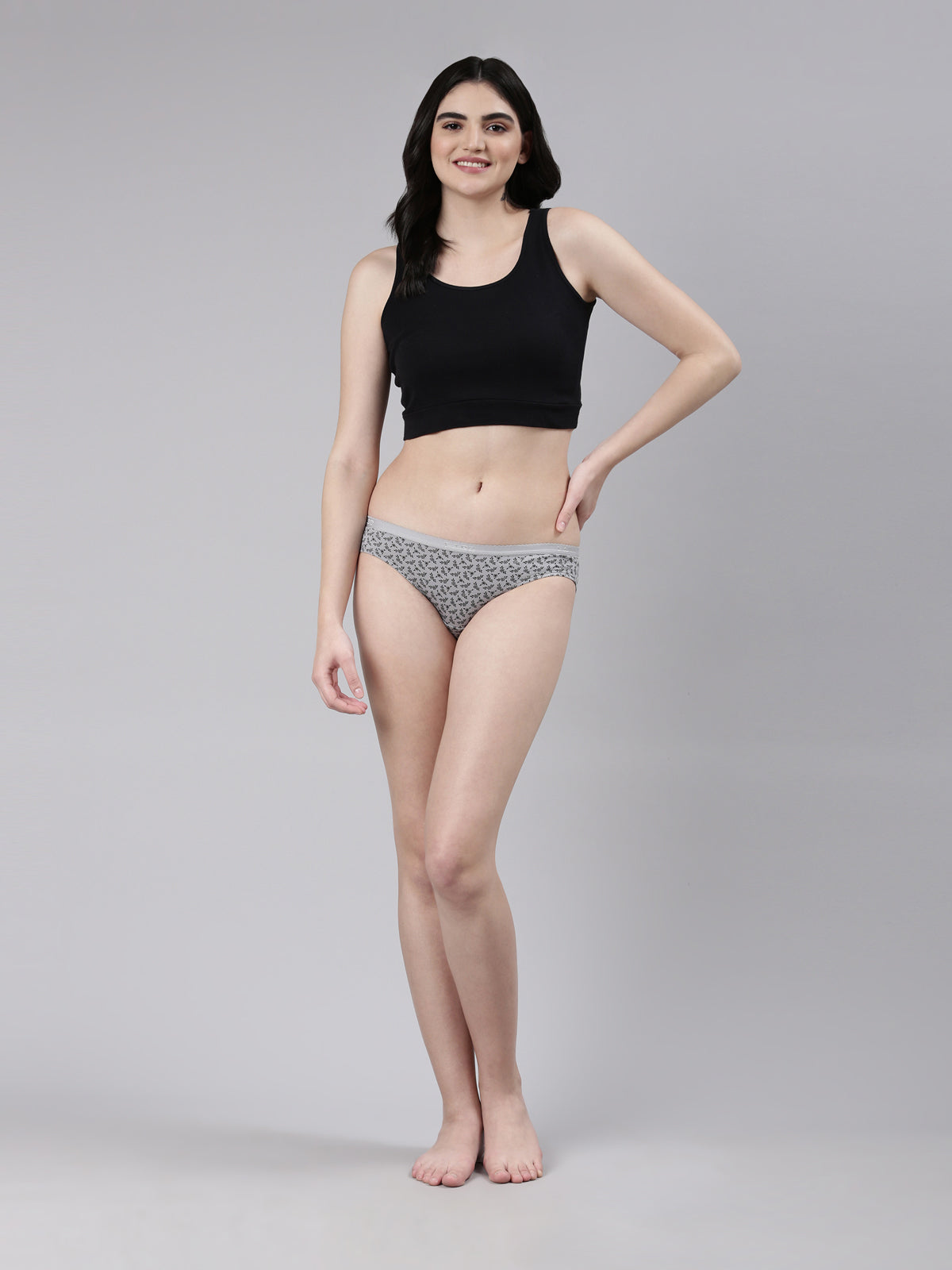 Faso Women's Cotton Outer Elastic Bikini (Pack of 3)