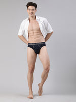 Faso Men's Cotton Contrast Rib Piping Brief (Pack of 2)