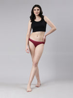 Faso Women's Cotton Outer Elastic Bikini (Pack of 3)