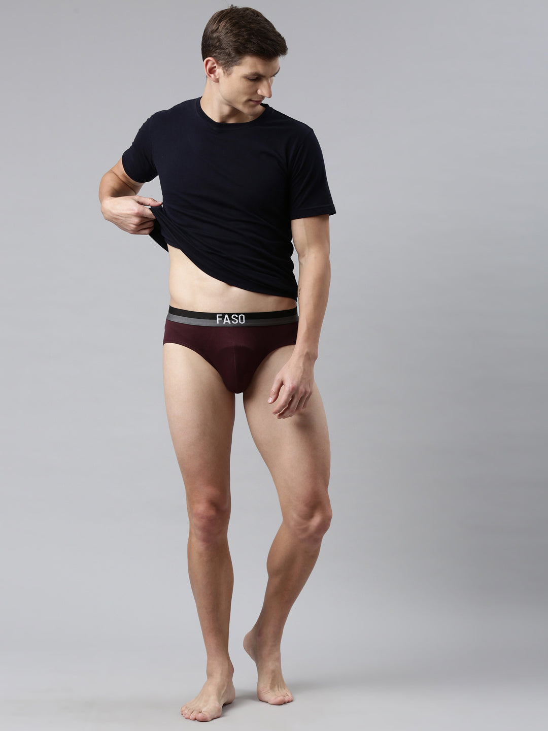 Faso Men's Cotton Outer Elastic Brief(Pack of 2)