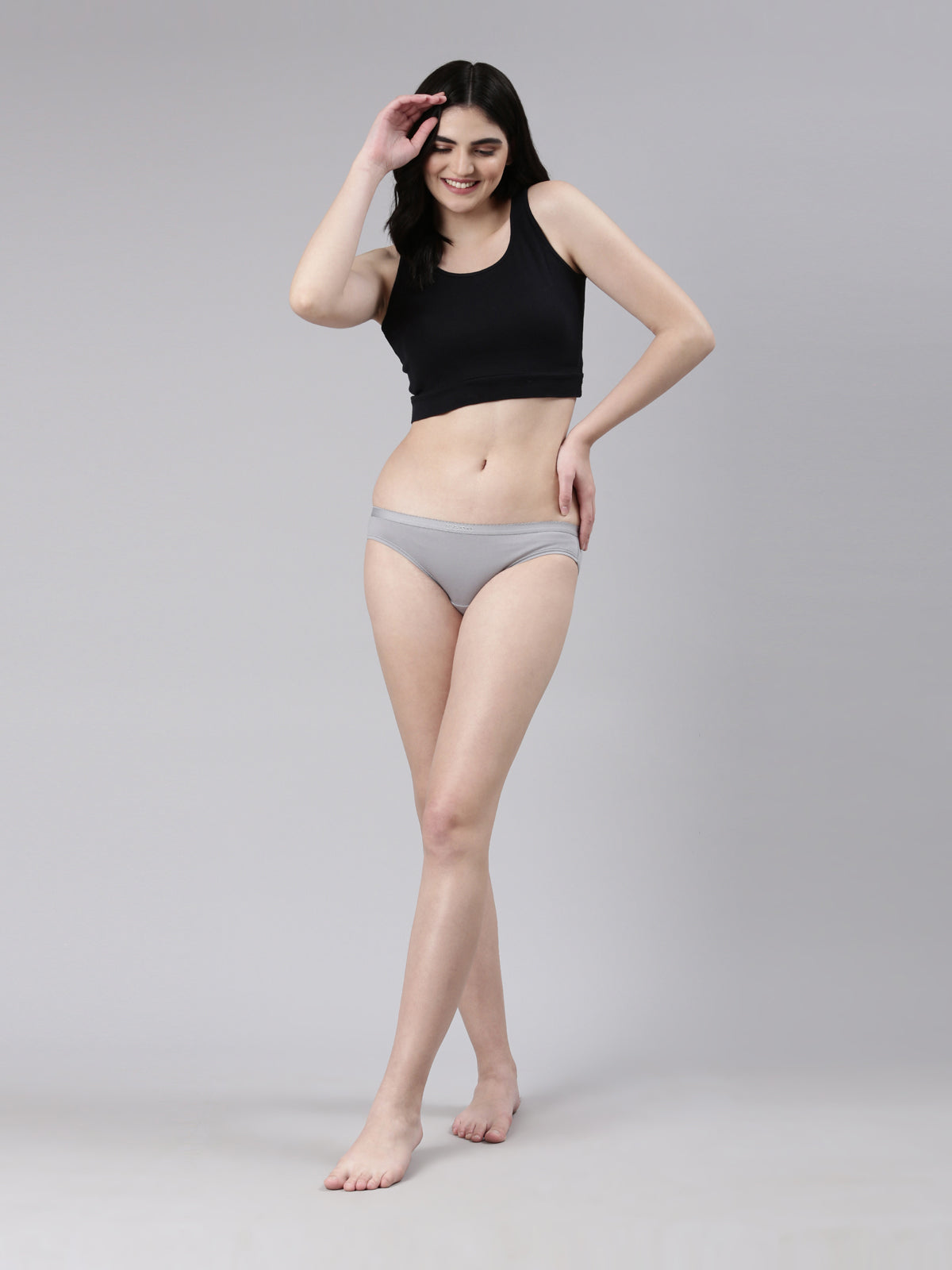Faso Women's Cotton Outer Elastic Bikini (Pack of 3)