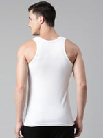 Faso Men's White Cotton Comfort Vest (Pack of 2)