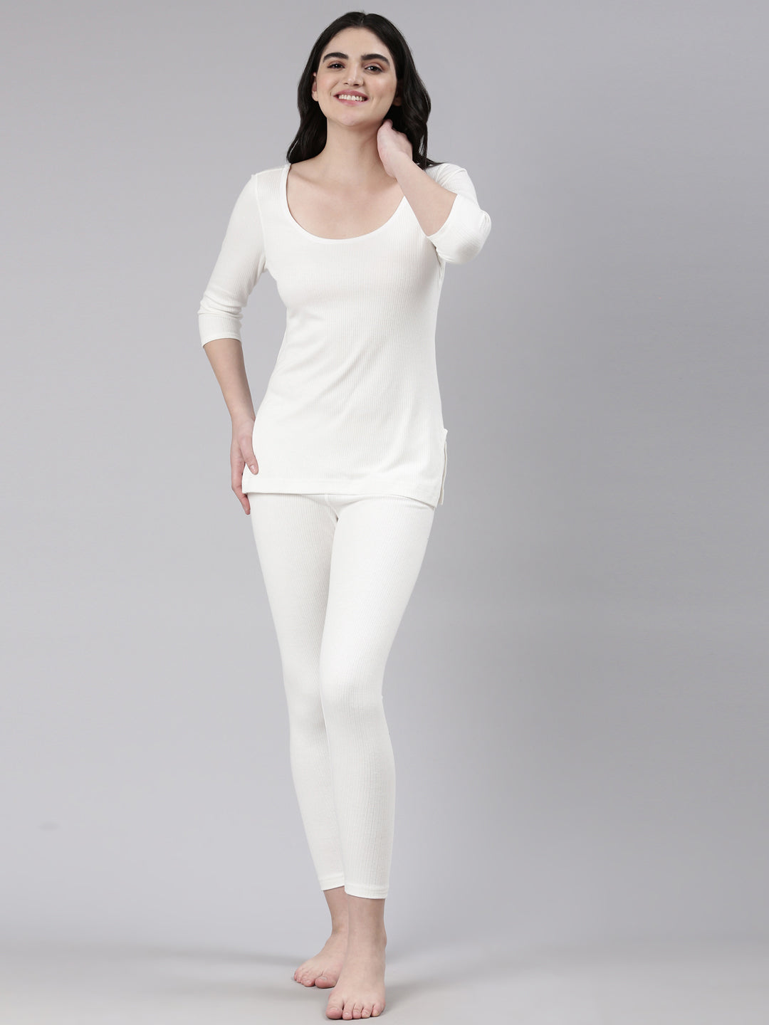 Faso Women's Cotton Blended 3/4 Sleeve Top