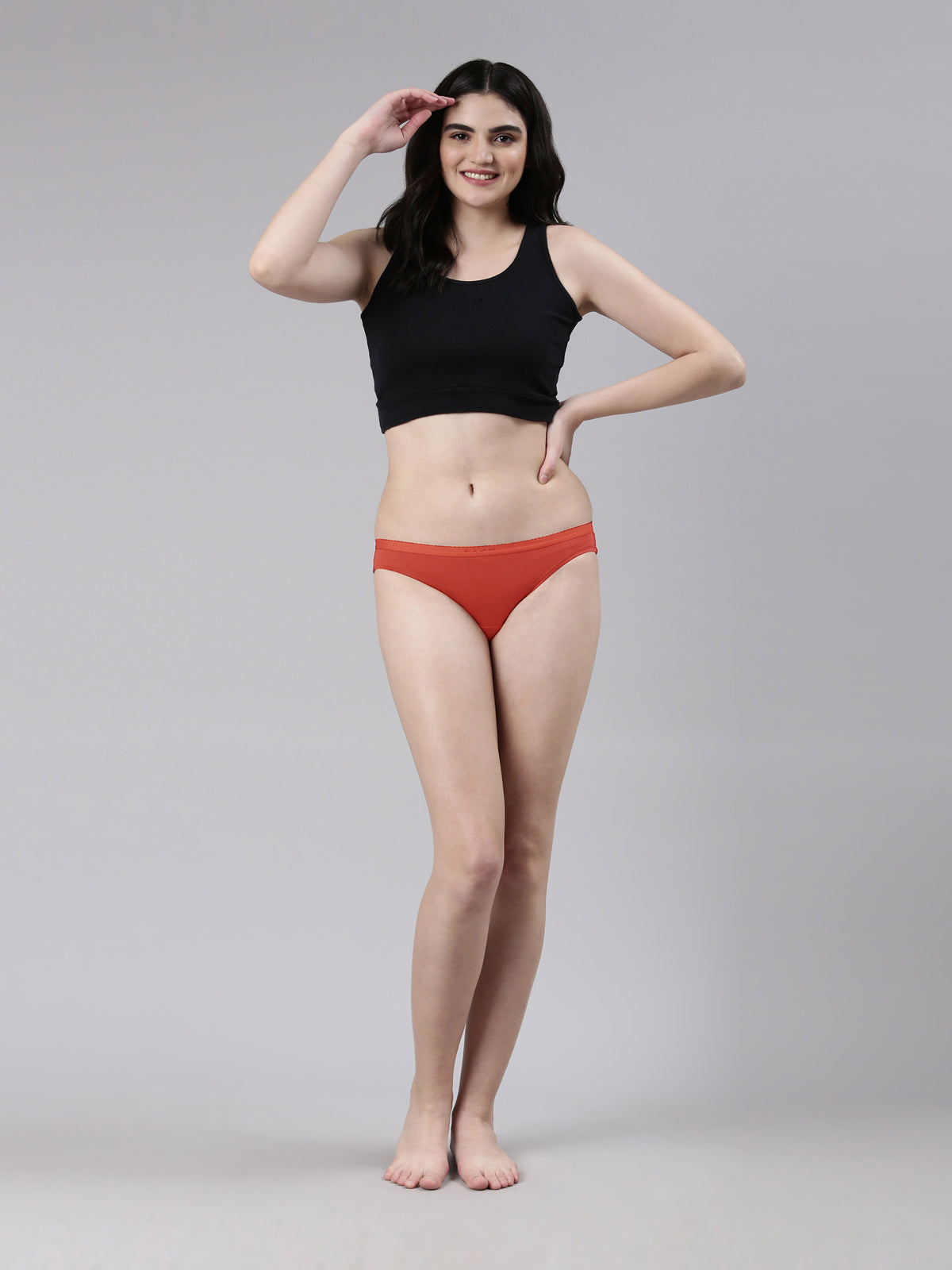 Faso Women's Cotton Outer Elastic Bikini (Pack of 3)