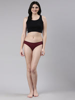 Faso Women's Cotton Inner Elastic Bikini (Pack of 2)