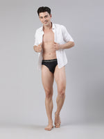 Faso Men's Cotton Contrast Rib Piping Brief (Pack of 2)