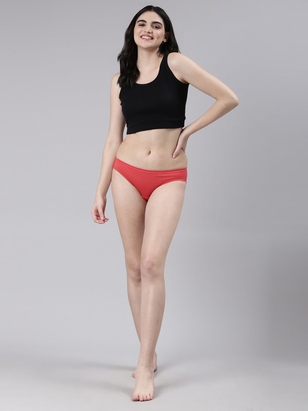 Faso Women's Cotton Inner Elastic Bikini (Pack of 2)