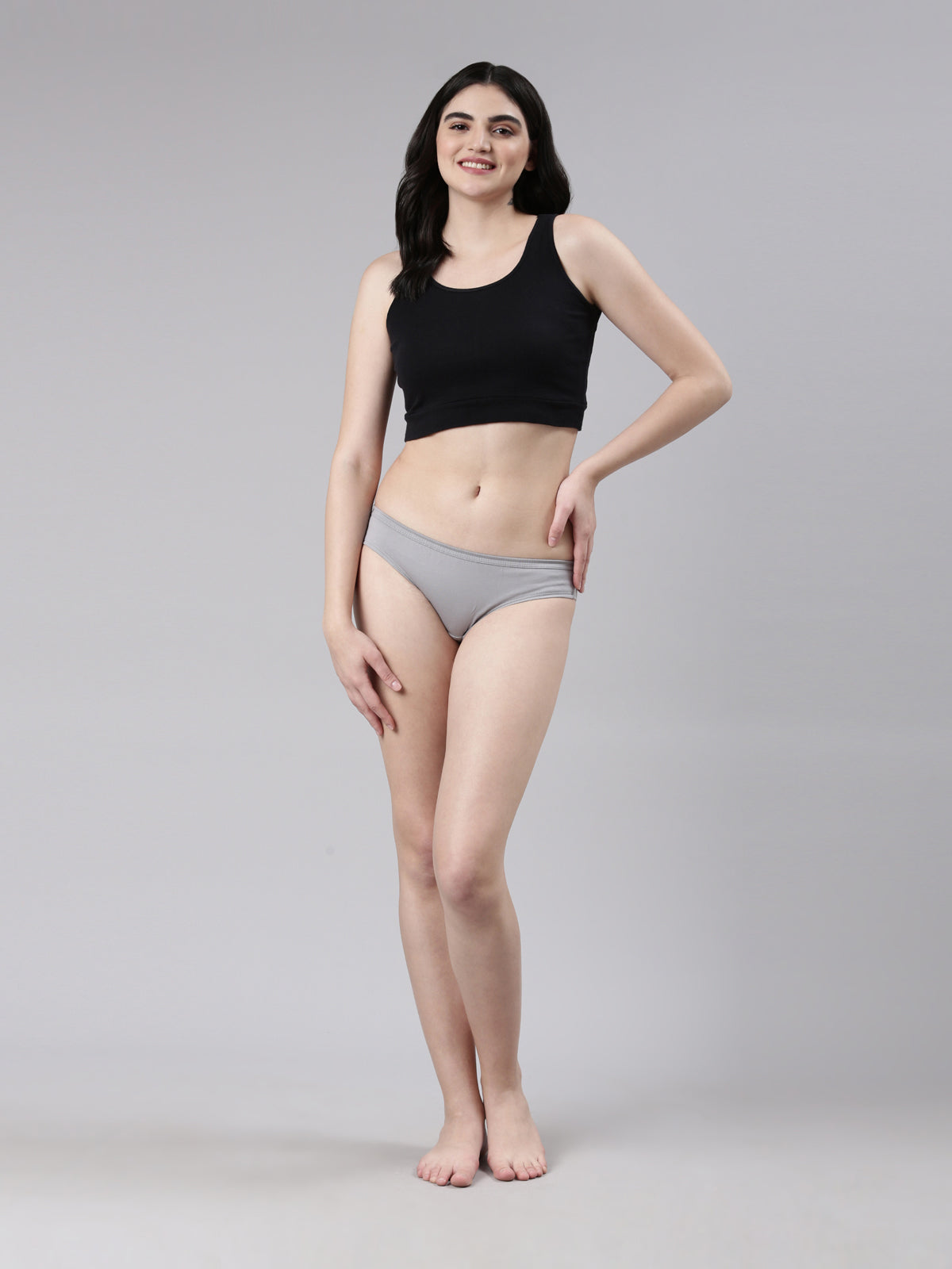 Faso Women's Cotton Inner Elastic Bikini (Pack of 3)