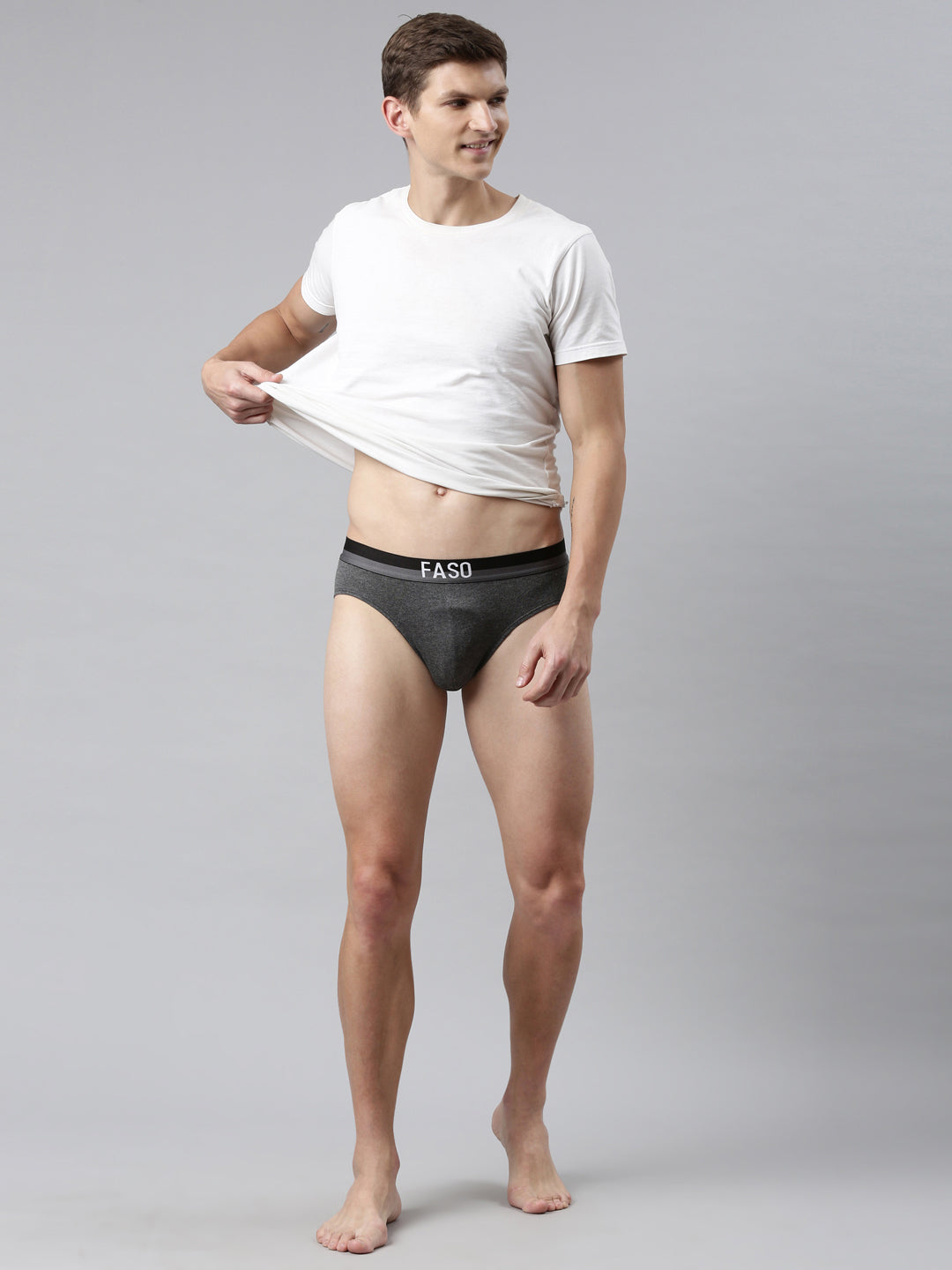 Faso Men's Cotton Outer Elastic Brief(Pack of 2)