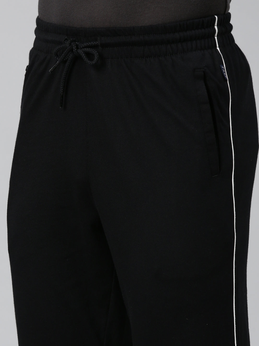 Faso Men's Cotton Side Seam Piping Track Pant