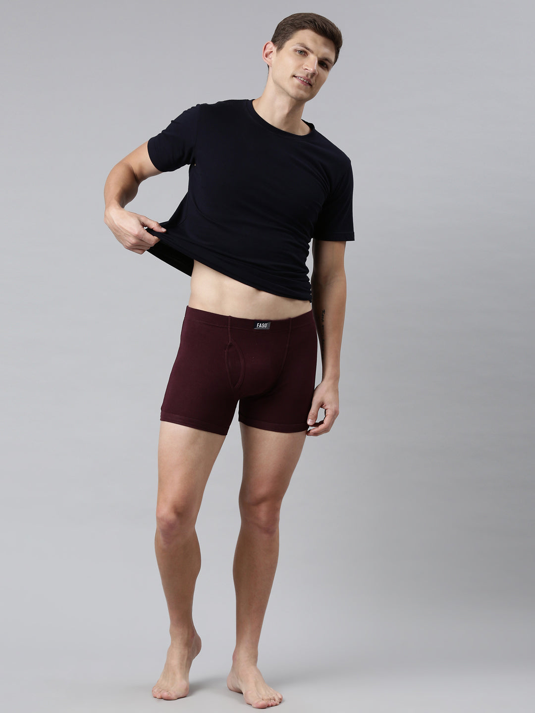 Faso Men's Cotton Inner Elastic Trunk (Pack of 2)