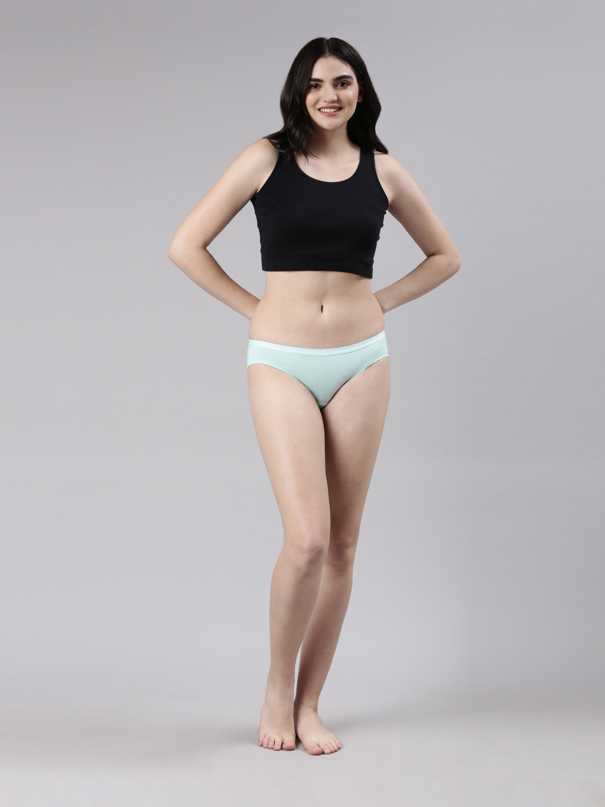Faso Women's Cotton Outer Elastic Bikini (Pack of 3)