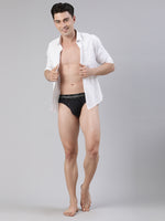 Faso Men's Cotton Contrast Rib Piping Brief (Pack of 2)