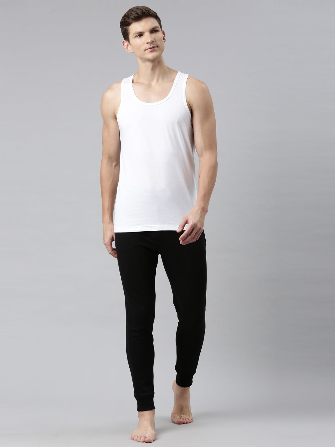 FASO Men’s White Cotton Vest (Pack of 3)