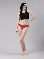 Faso Women's Cotton Inner Elastic Bikini (Pack of 3)