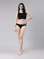 Faso Women's Cotton Outer Elastic Bikini (Pack of 3)