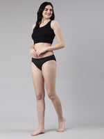 Faso Women's Cotton Inner Elastic Bikini (Pack of 2)