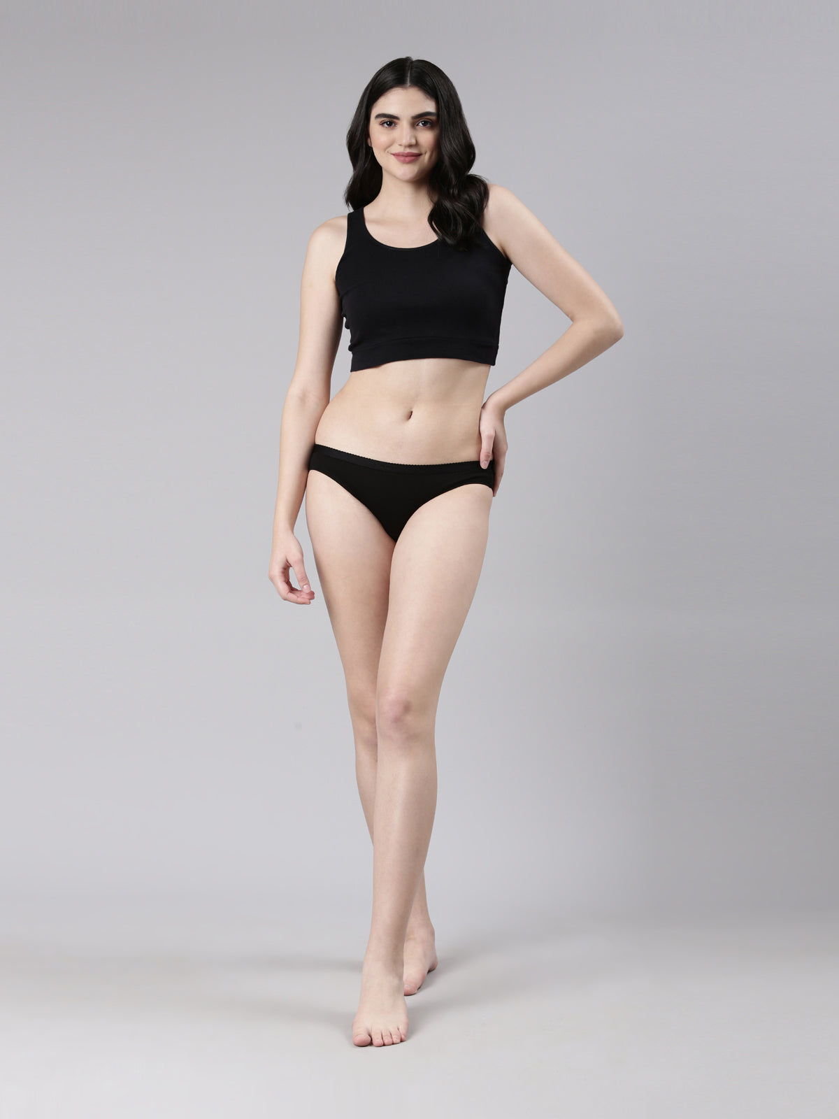Faso Women's Cotton Outer Elastic Bikini (Pack of 3)