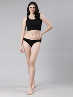 Faso Women's Cotton Outer Elastic Bikini (Pack of 2)