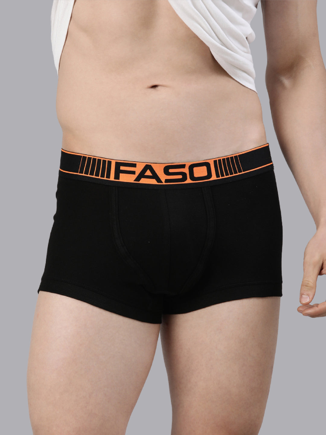 Faso Men's Cotton Neon Outer Elastic Trunk (Pack of 2)
