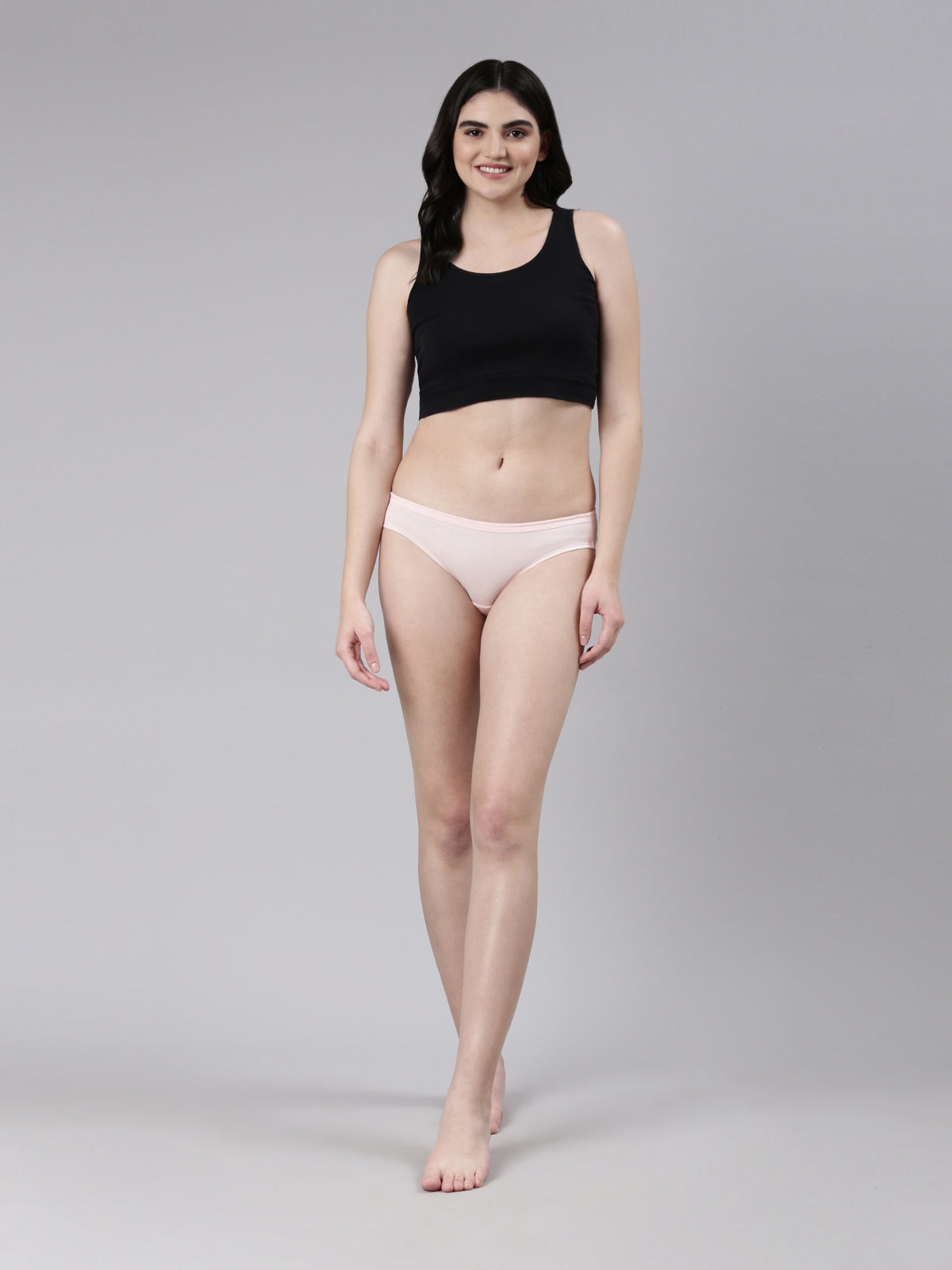 Faso Women's Cotton Inner Elastic Bikini (Pack of 3)
