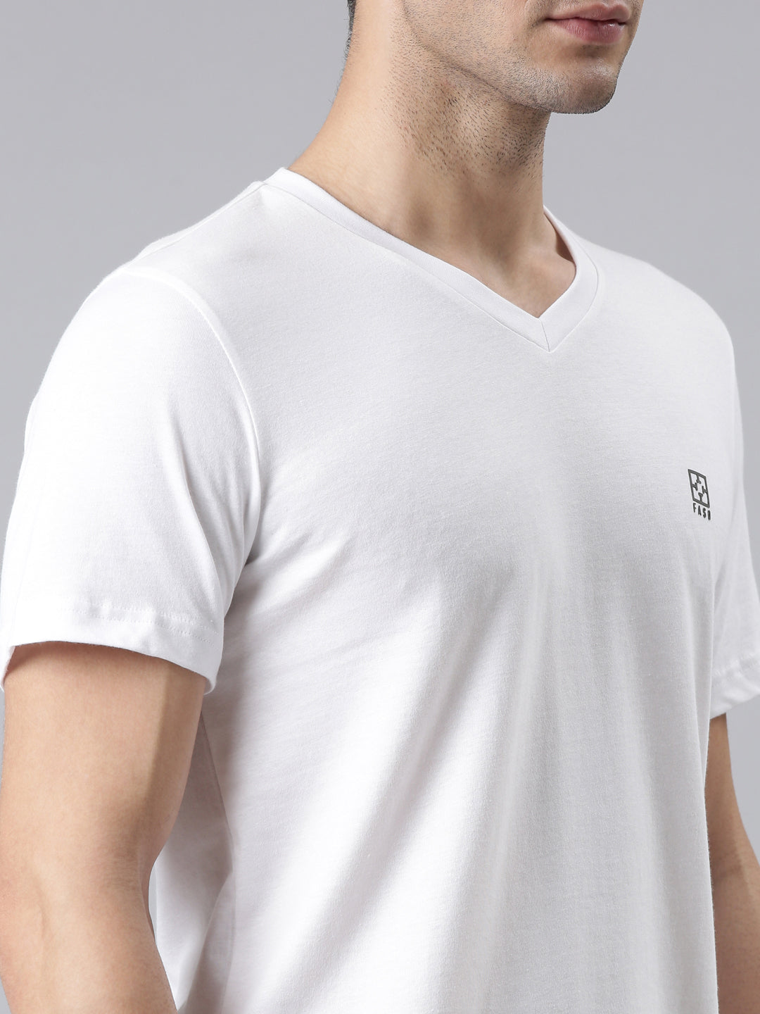 FASO Men’s Soft Cotton V-Neck T-Shirt