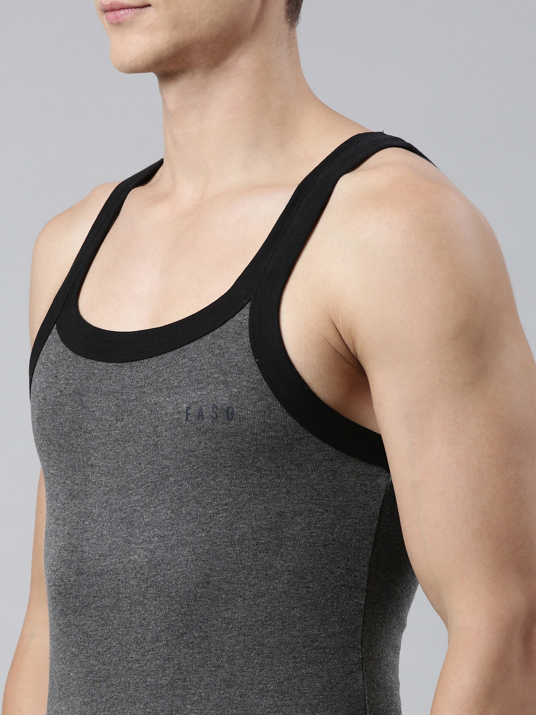 Faso Men's Premium Cotton Color Vest