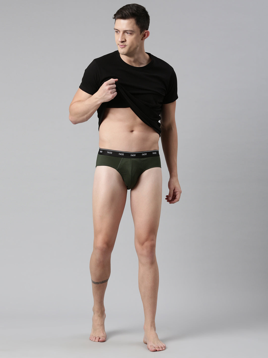 Faso Men's Cotton Outer Elastic Brief (Pack of 2)
