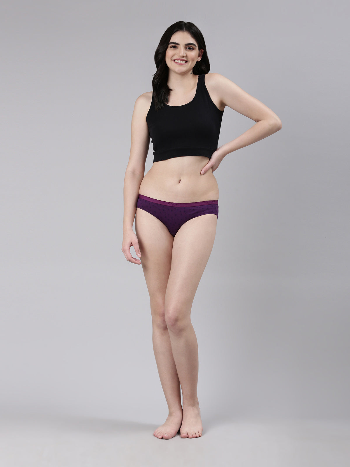 Faso Women's Cotton Outer Elastic Bikini (Pack of 3)