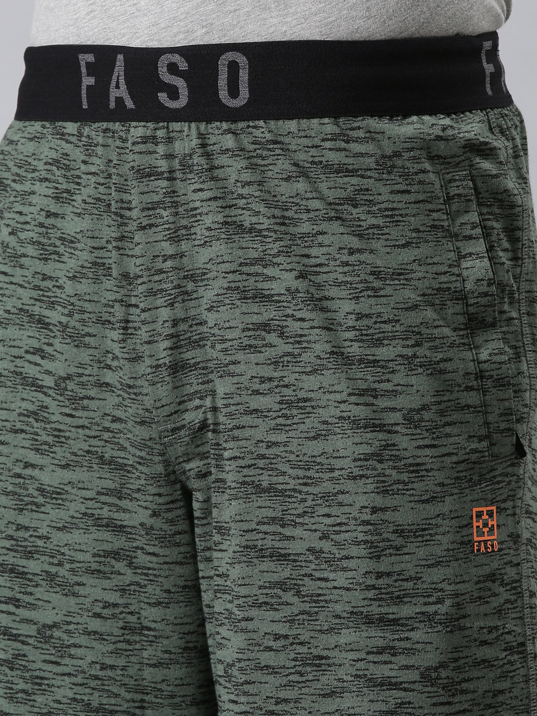 Faso Men's Cotton Elastic Track Shorts