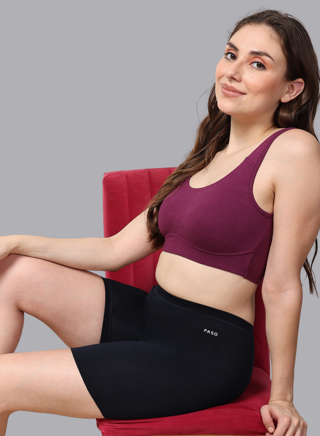 Faso Women's Cotton Moulded Sports Bra