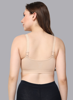 Faso Women's Cotton Sports Bra With Strap