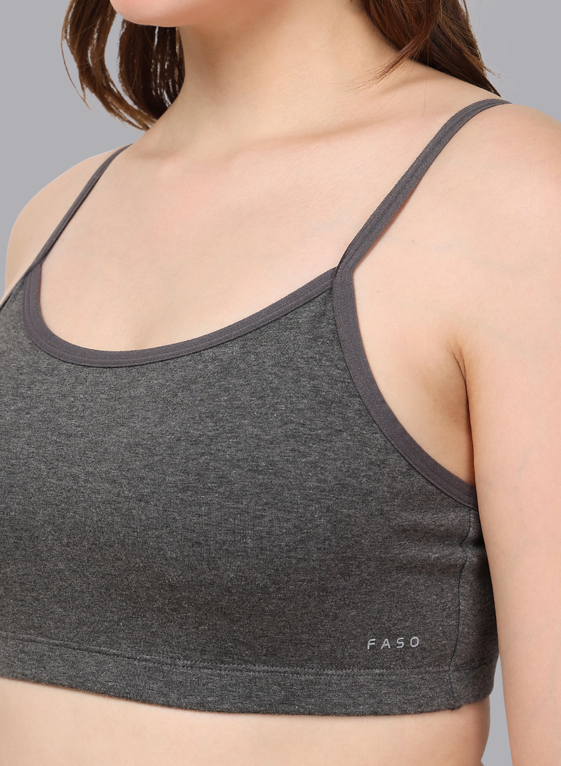 Faso Women's Cotton Beginners Bra with Strap