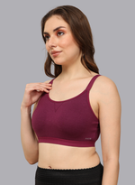 Faso Women's Cotton Sports Bra With Strap