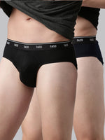 Faso Men's Cotton Outer Elastic Brief (Pack of 2)