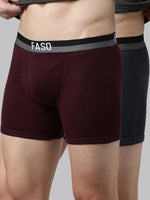 Faso Men's Cotton Outer Elastic Trunk (Pack of 2)