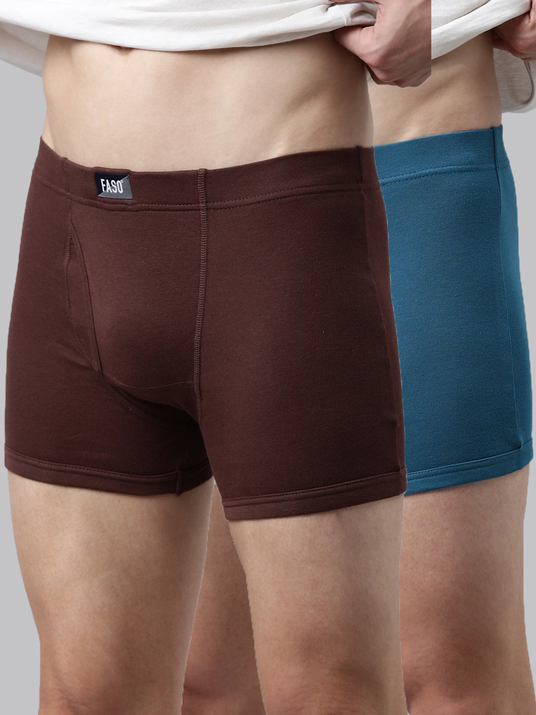 Faso Men's Cotton Inner Elastic Trunk (Pack of 2)