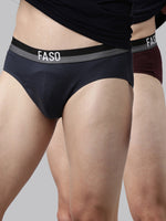 Faso Men's Cotton Outer Elastic Brief(Pack of 2)