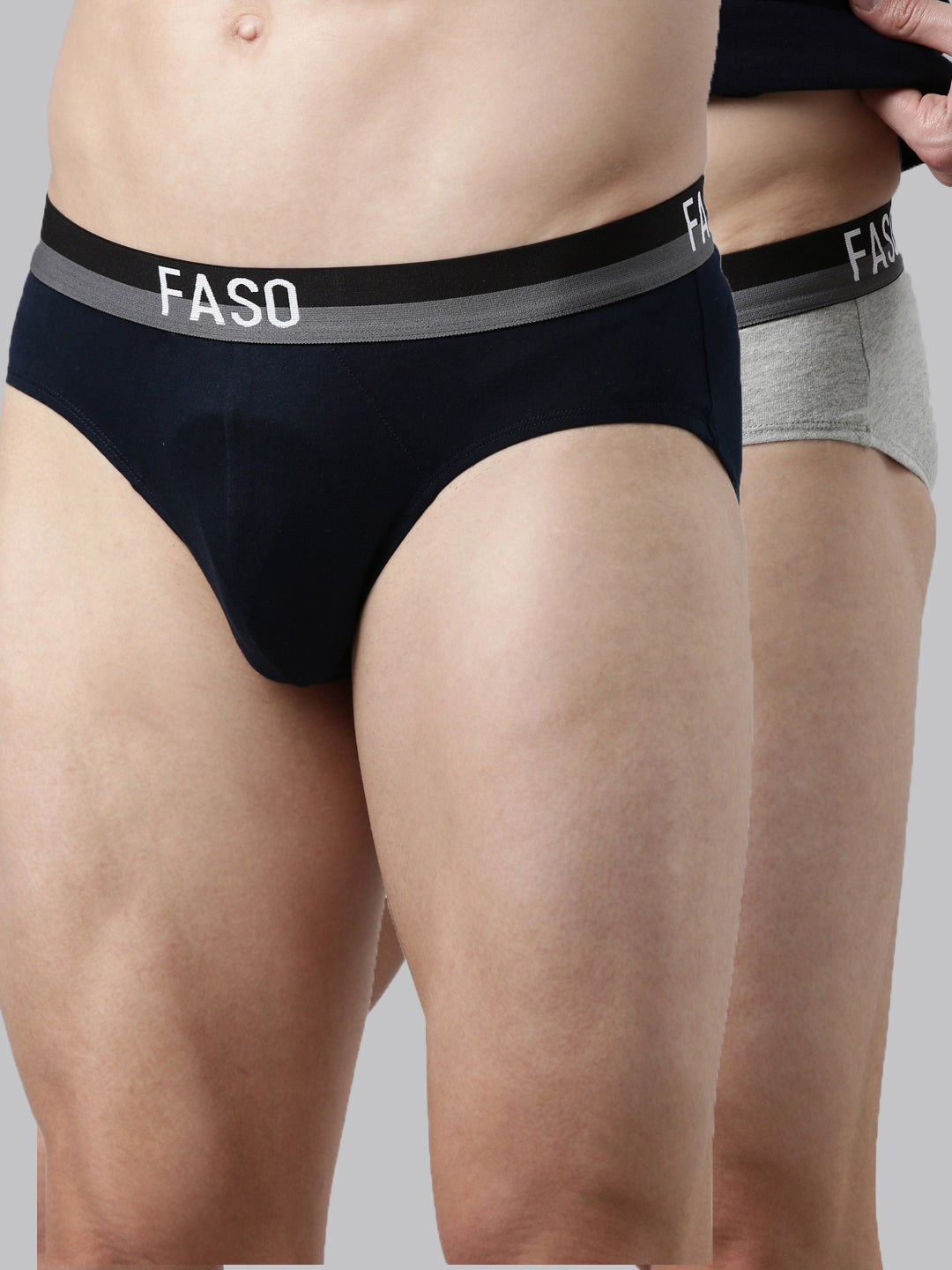 Faso Men's Cotton Outer Elastic Brief(Pack of 2)