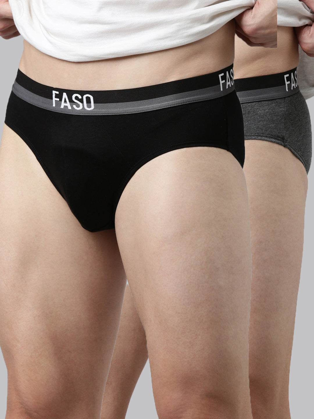 Faso Men's Cotton Outer Elastic Brief(Pack of 2)