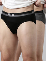 Faso Men's Cotton Outer Elastic Brief(Pack of 2)